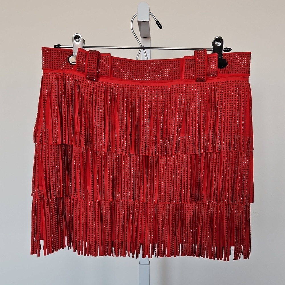 Chic Red Fringe Mini *SKORT*
